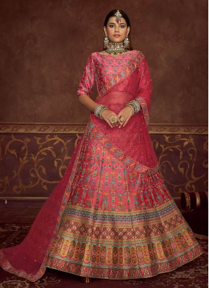 Pink Color Art Silk Lehenga Choli