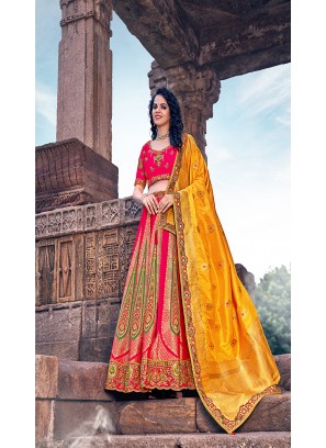 Pink Color Banarasi Silk Lehenga Choli