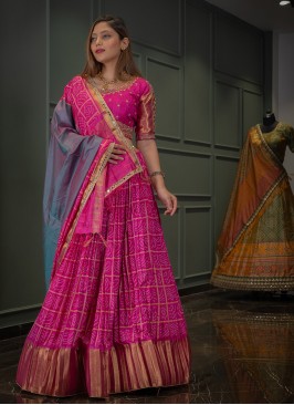 Pink Color Bandhni Print Lehenga Choli