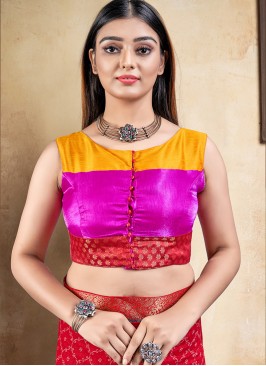 Pink Color Banglori Silk Readymade Blouse