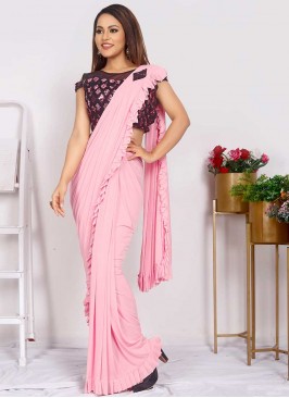 Pink Color Butterfly Pallu Saree