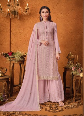 Pink Color Chinon Latest Salwar Suit