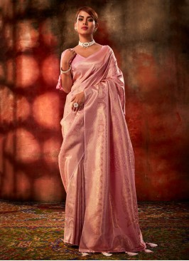 Pink Color Classic Saree