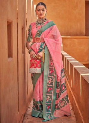 Pink Color Classic Saree