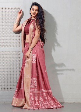Pink Color Classic Saree