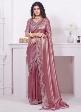 Pink Color Contemporary Style Saree