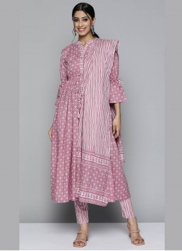 Pink Color Cotton Printed Long Suit