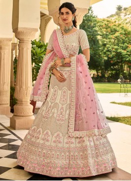 Pink Color Crepe Embroidered Lehenga Choli