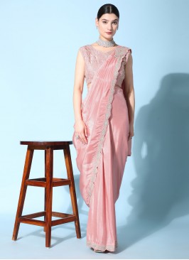Pink Color Designer Saree