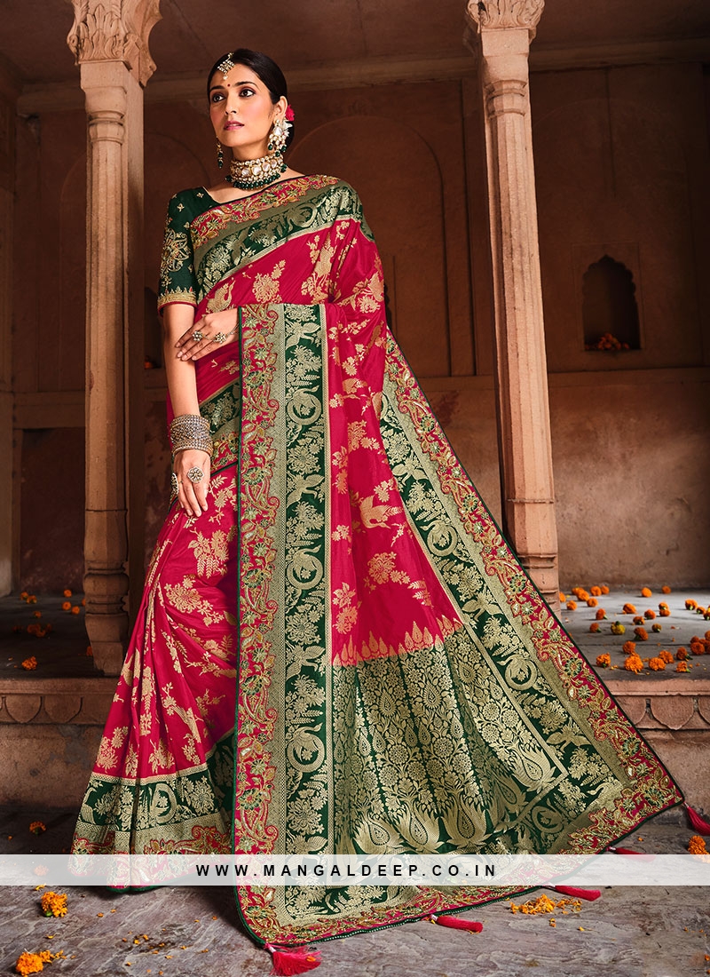 70 Red Silk Saree and Blouse Designs For Wedding - Candy Crow-sgquangbinhtourist.com.vn