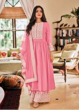 Pink Color Georgette Anarkali Suit