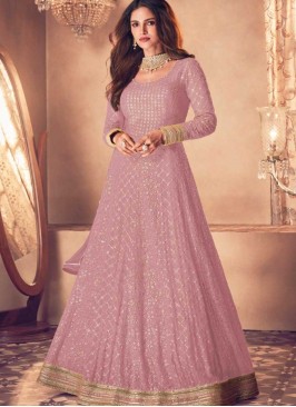 Pink Color Georgette Anarkali Suit