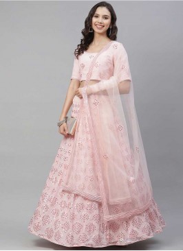 Pink Color Georgette Designer Lehenga