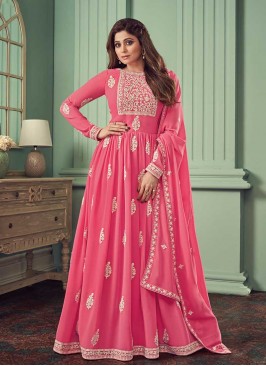 Pink Color Georgette Long Salwar Suit