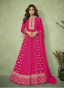 Pink Color Georgette Long Suit