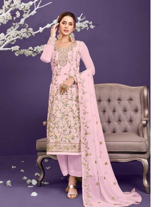 Pink Color Georgette Pakistani Dress
