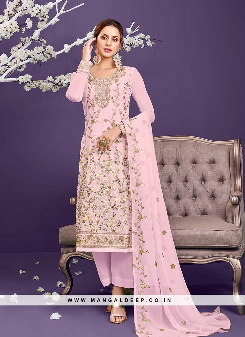 Pink Color Georgette Pakistani Dress