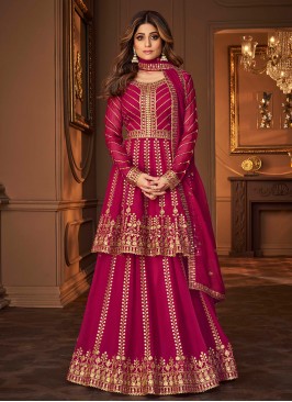 Pink Color Georgette Sequins Work Pakistani Suit