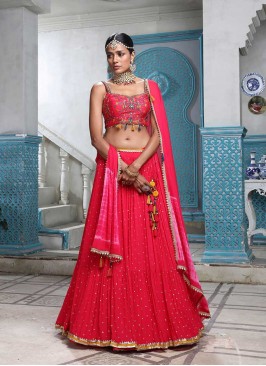 Pink Color Hand Work Chaniya Choli