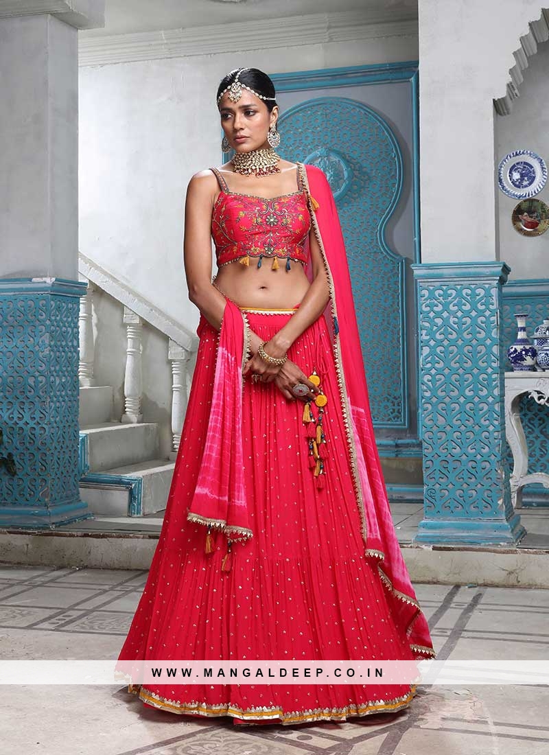 Pink Color Hand Work Chaniya Choli