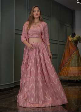 Pink Color Lehenga Choli With Jacket