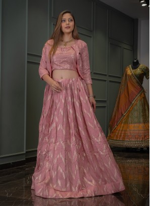 Pink Color Lehenga Choli With Jacket