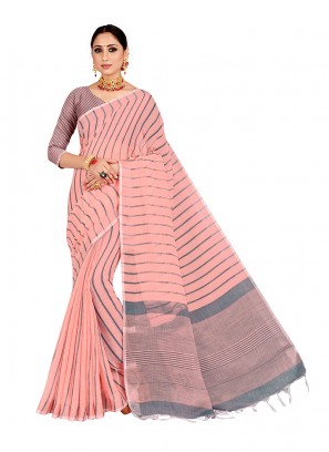 Pink Color Linen Regal Saree
