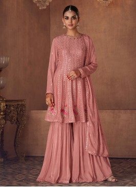 Pink Color Palazzo Salwar Kameez