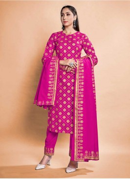 Pink Color Rayon Readymade Suit