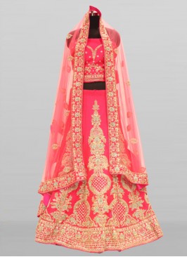 Pink Color Silk Fabric Lehenga Choli Online