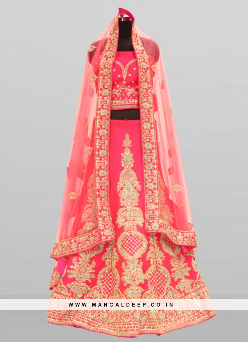 Pink Color Silk Fabric Lehenga Choli Online