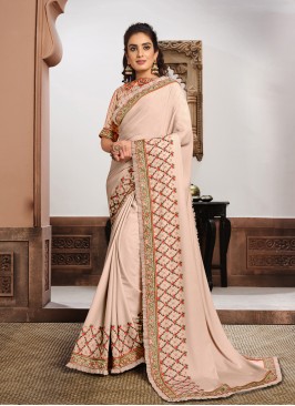 Pink Color Silk Georgette Beautiful Saree