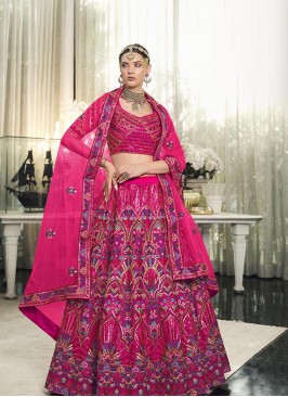 Pink color silk  Lehenga Choli