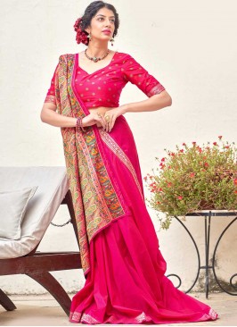 Pink Color Silk Tradiotional Wear Saree