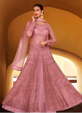 Pink Color Soft Net Anarkali Suits