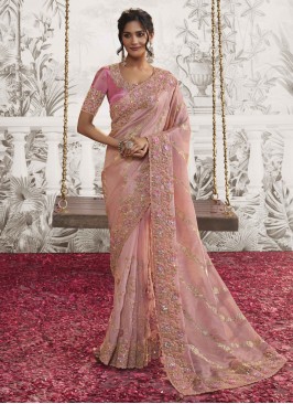 Pink Color Trendy Saree