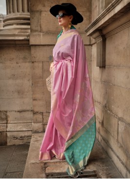 Pink Color Trendy Saree