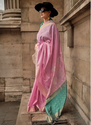 Pink Color Trendy Saree