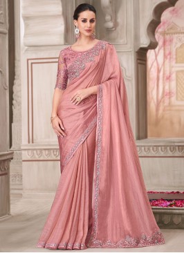 Pink Color Trendy Saree