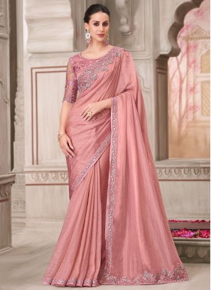 Pink Color Trendy Saree