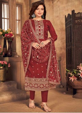 Pink Color Viscose Straight Salwar Suit