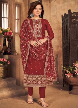 Pink Color Viscose Straight Salwar Suit