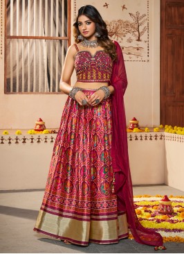 Pink Digital Print Lehenga Choli