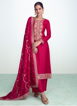 Pink Embroidered Engagement Palazzo Salwar Kameez