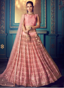 Pink Embroidered Lehenga Choli