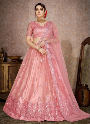 Pink Embroidered Reception Designer Lehenga Choli