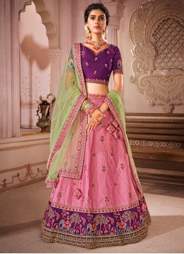 Pink Embroidered Sangeet Lehenga Choli