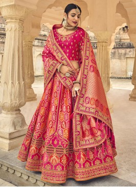 Pink Embroidered Wedding Designer Lehenga Choli