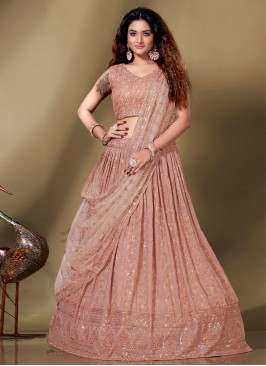 Pink Engagement A Line Lehenga Choli