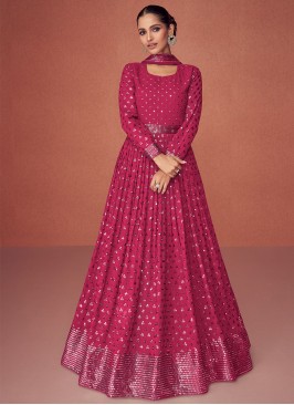 Pink Engagement Anarkali Salwar Kameez